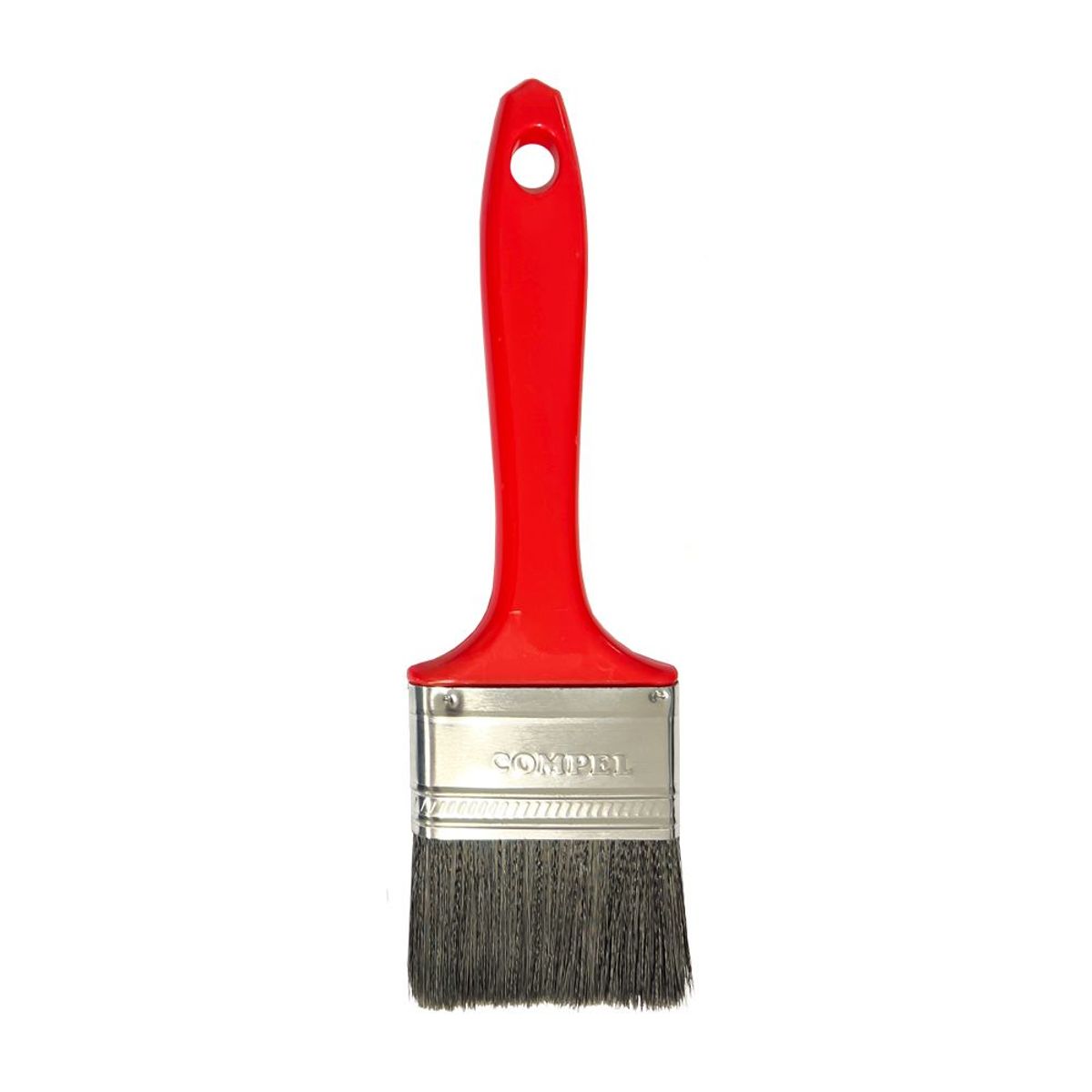 Trincha 2 1/2 Cerda Preta Cabo Vermelho Referencia 406 Pincéis Compel, marca Pincéis Compel - Foto Principal