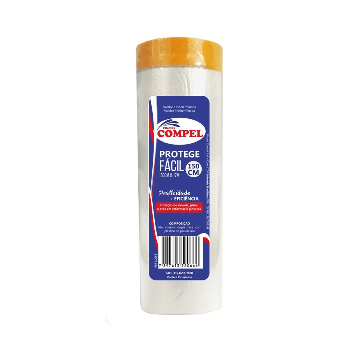 Protege Facil Tamanho 150cm x 17m Pinceis Compel, marca Pinceis Compel - Foto Principal