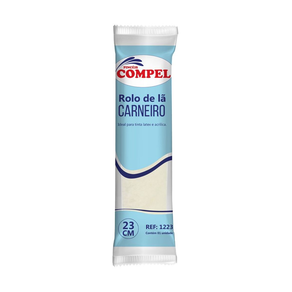 Rolo de Lã Carneiro 23cm sem Cabo., marca Pinceis Compel - Foto Principal