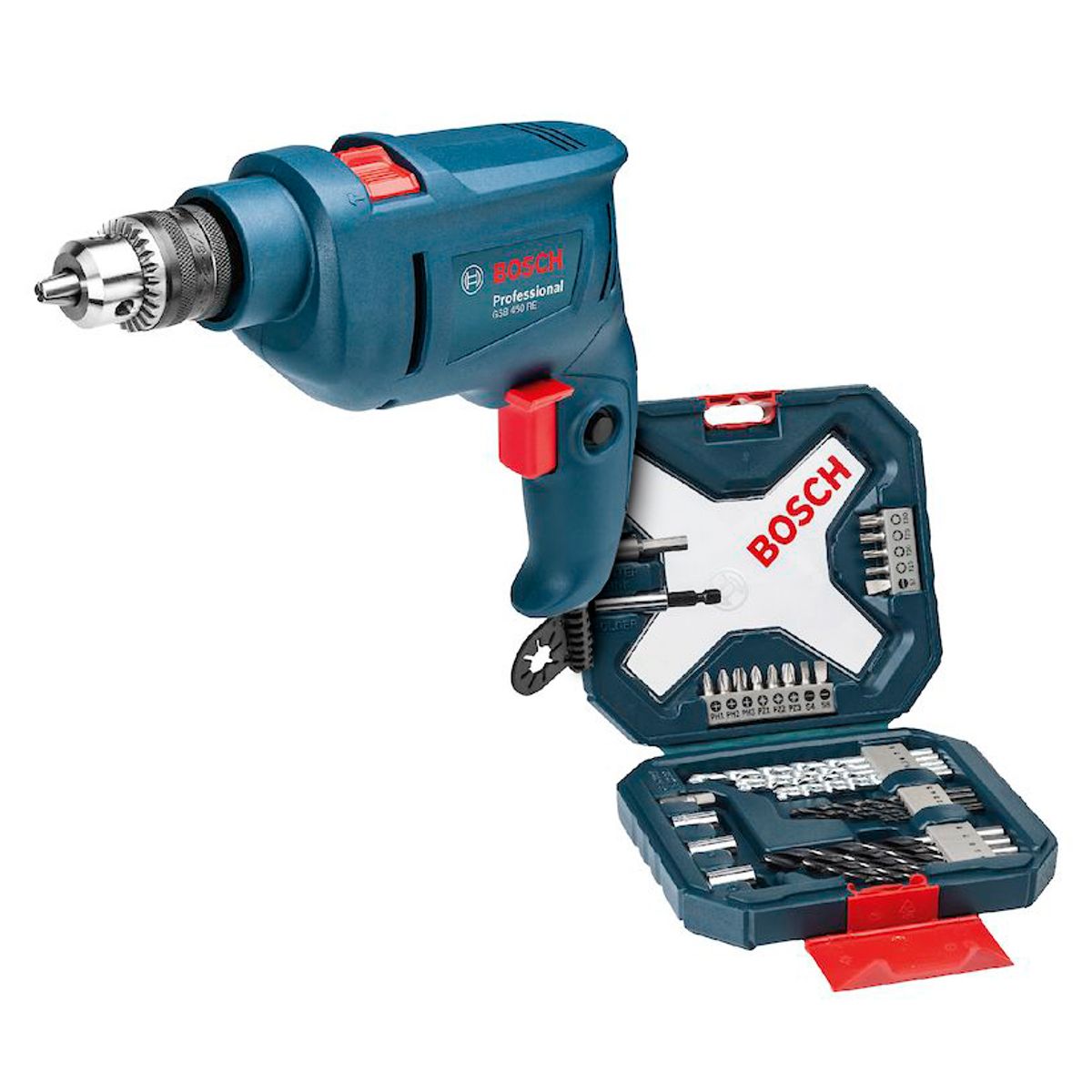 Furadeira Imp Gsb 450 Re X Line, Azul, 220v, marca Bosch - Foto Principal