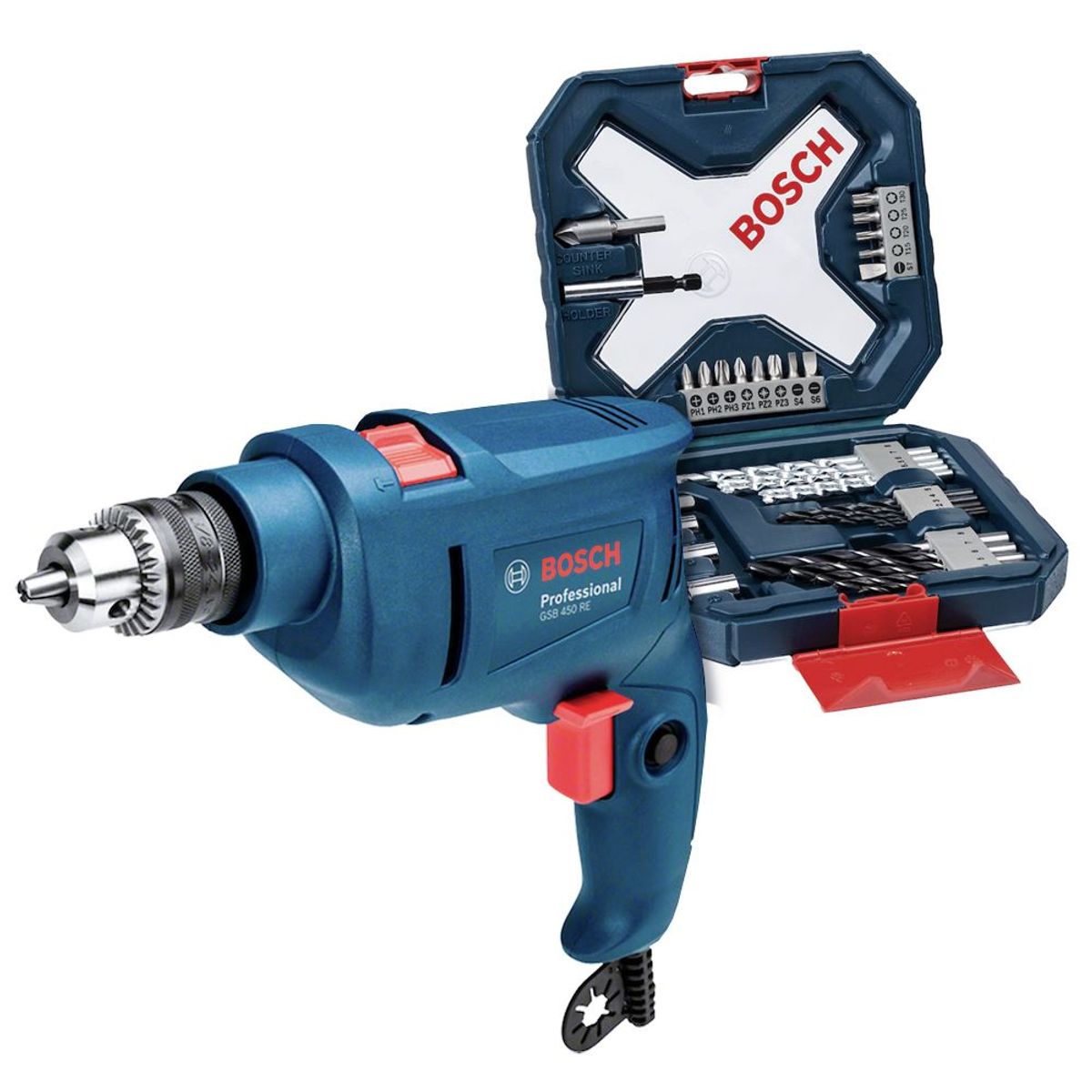 Furadeira Imp Gsb 450 Re X Line, Azul, 220v, marca Bosch - Foto Principal