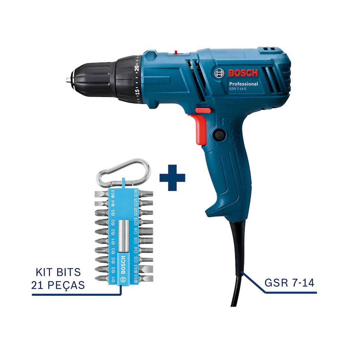 Parafusadeira/Furadeira Gsr 7 14 e 21 Bi, Azul, 127v, marca Bosch - Foto 2