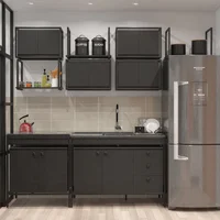 Modulo Pia 120x54cm Preto Venturi