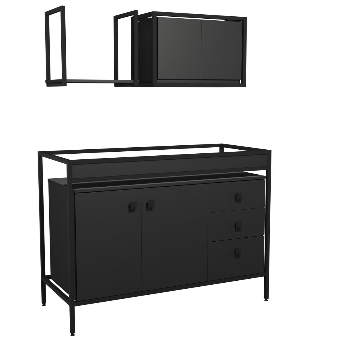 Modulo Pia 120x54cm Preto Venturi, marca Venturi - Foto 2