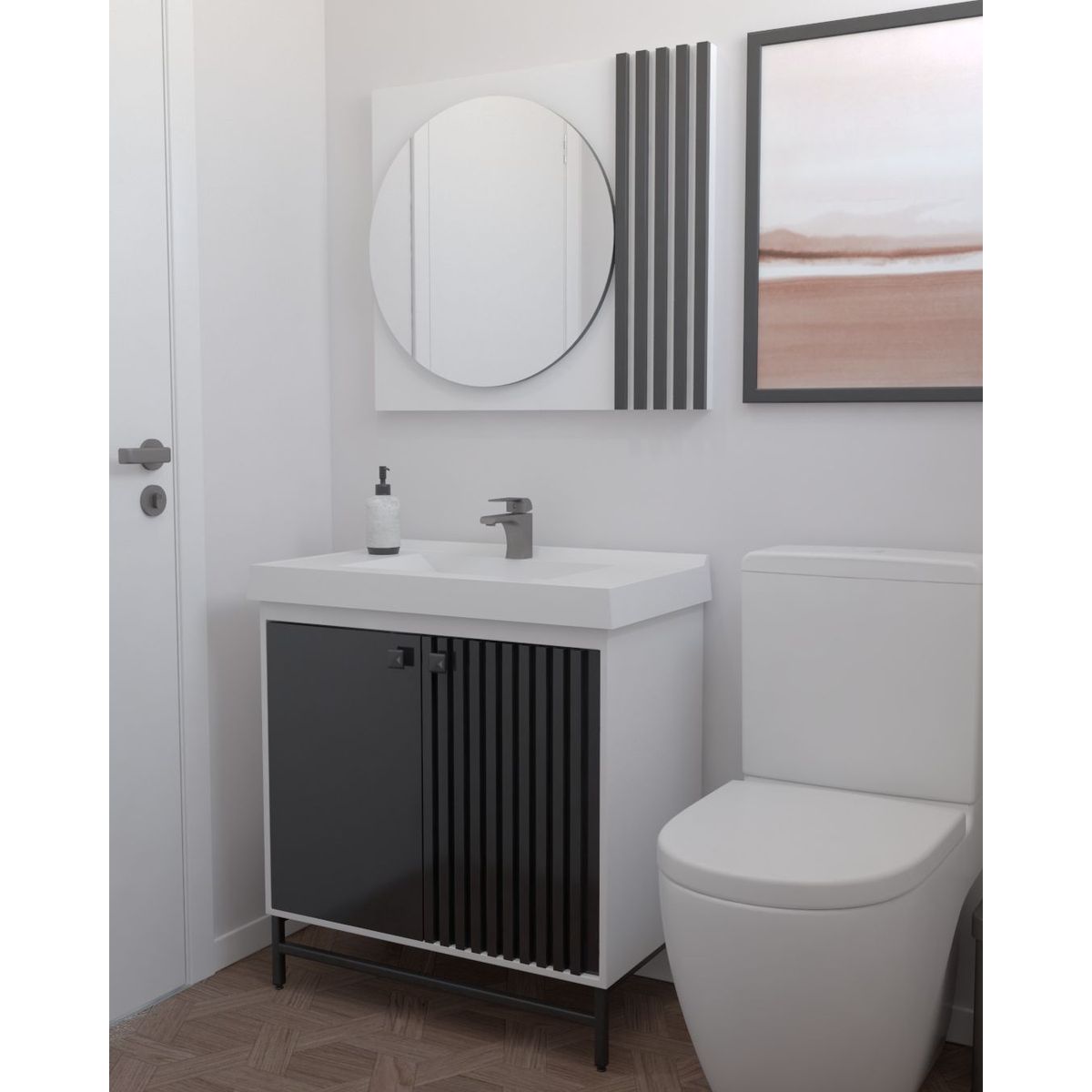 Gabinete para Banheiro Munique 80cm Azul Petróleo Darabas, marca Venturi - Foto Principal