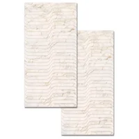 Porcelanato Acetinado Esmaltado Branco 60x120cm Portobello Retificado Caixa 1,43m² Apuano Oro Stream