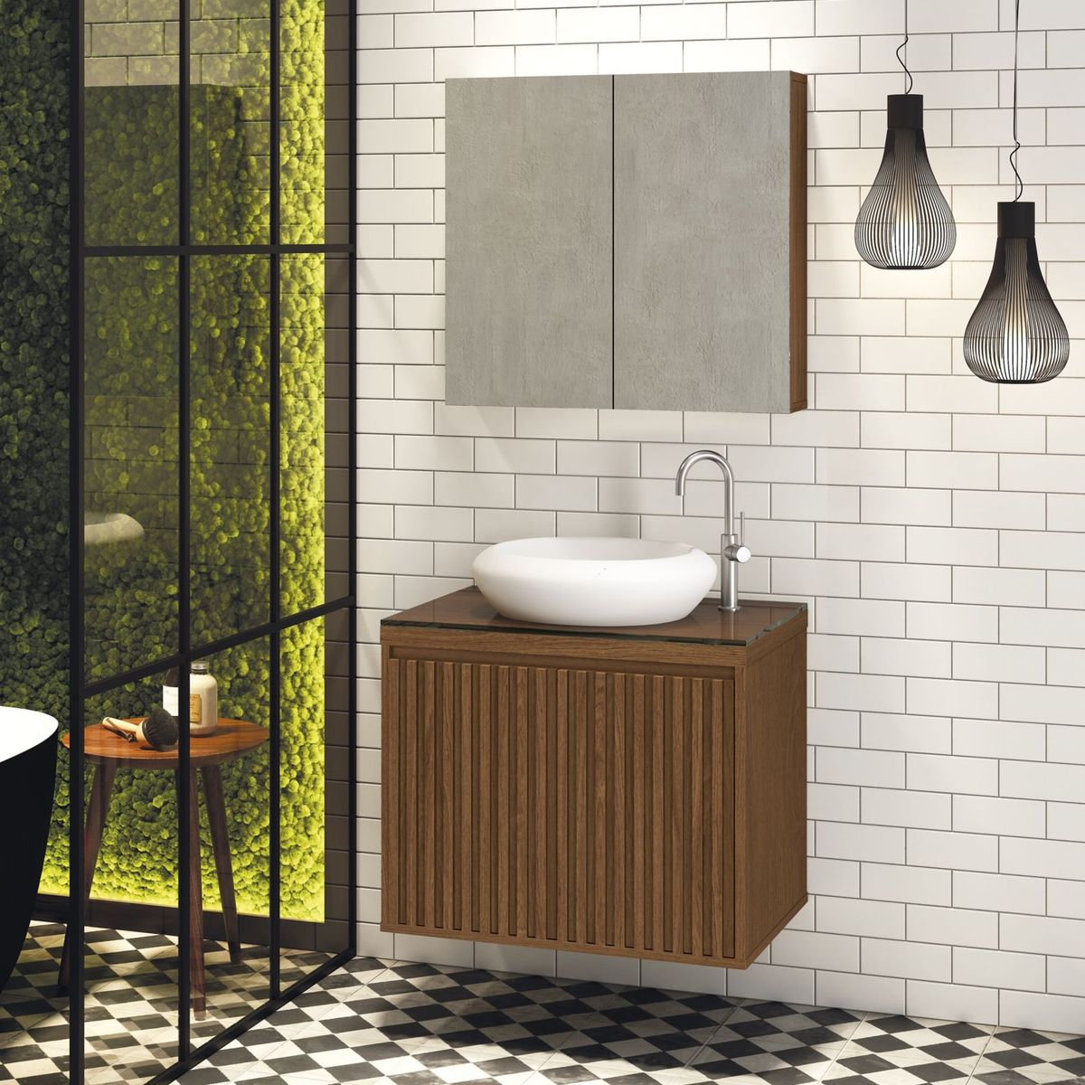 Espelheira Life 60cm Freijó Astral Design, marca Astral Design - Foto Principal