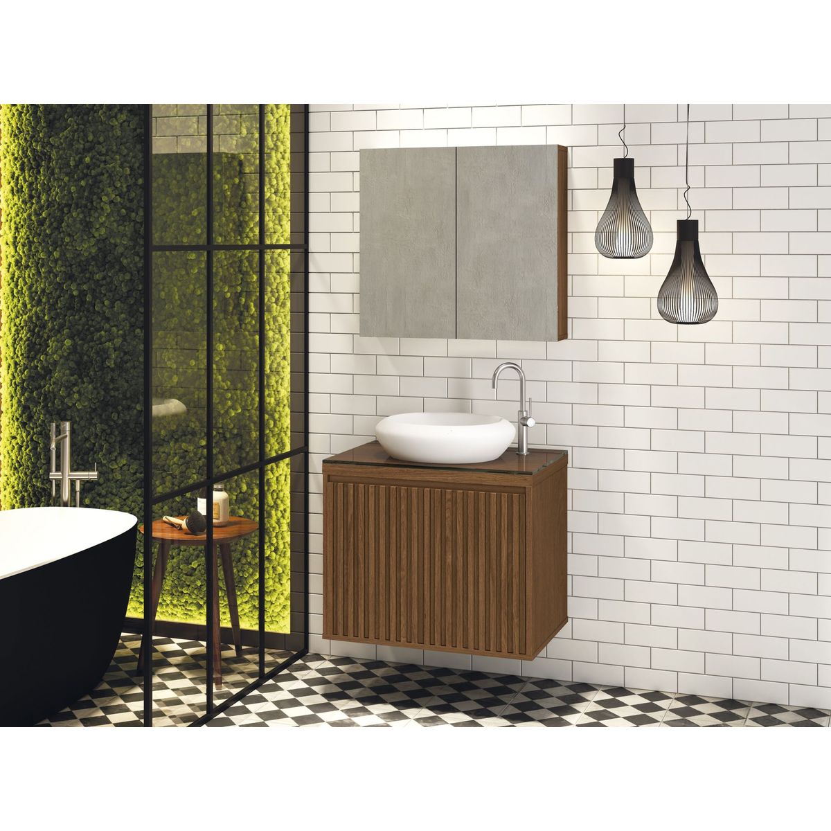Espelheira Life 60cm Freijó Astral Design, marca Astral Design - Foto Principal