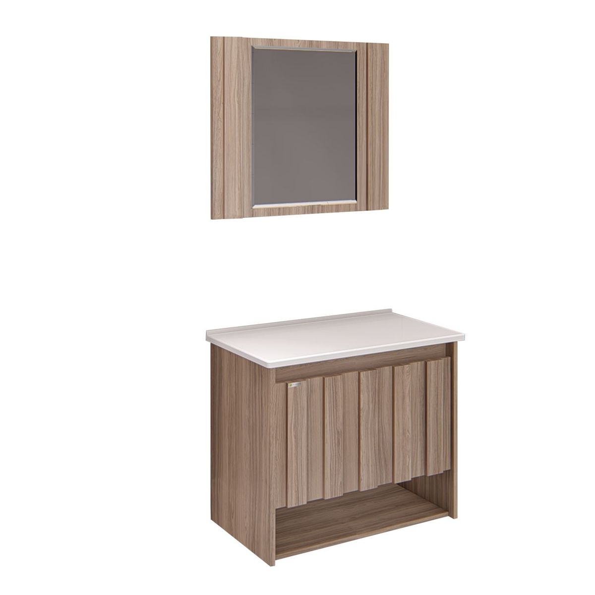 Gabinete para Banheiro com Espelho Treviso 63cm Nogal Rorato, marca A. J. Rorato - Foto 2