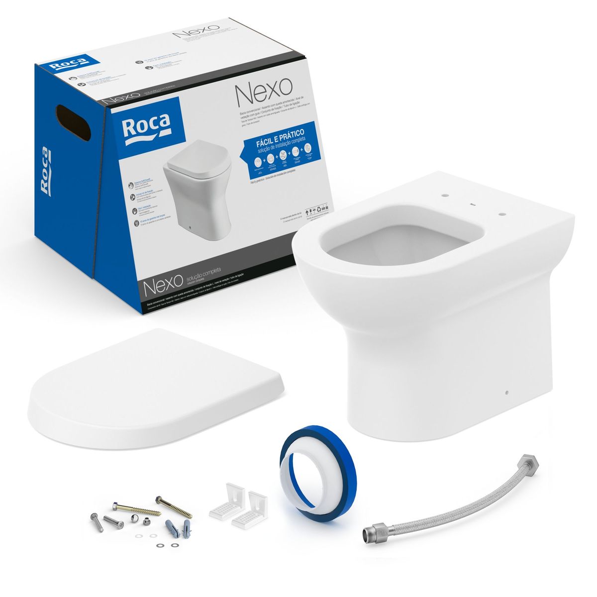 Kit Nexo Bacia Convencional Completo Blanco Matte Roca, marca Roca - Foto Principal