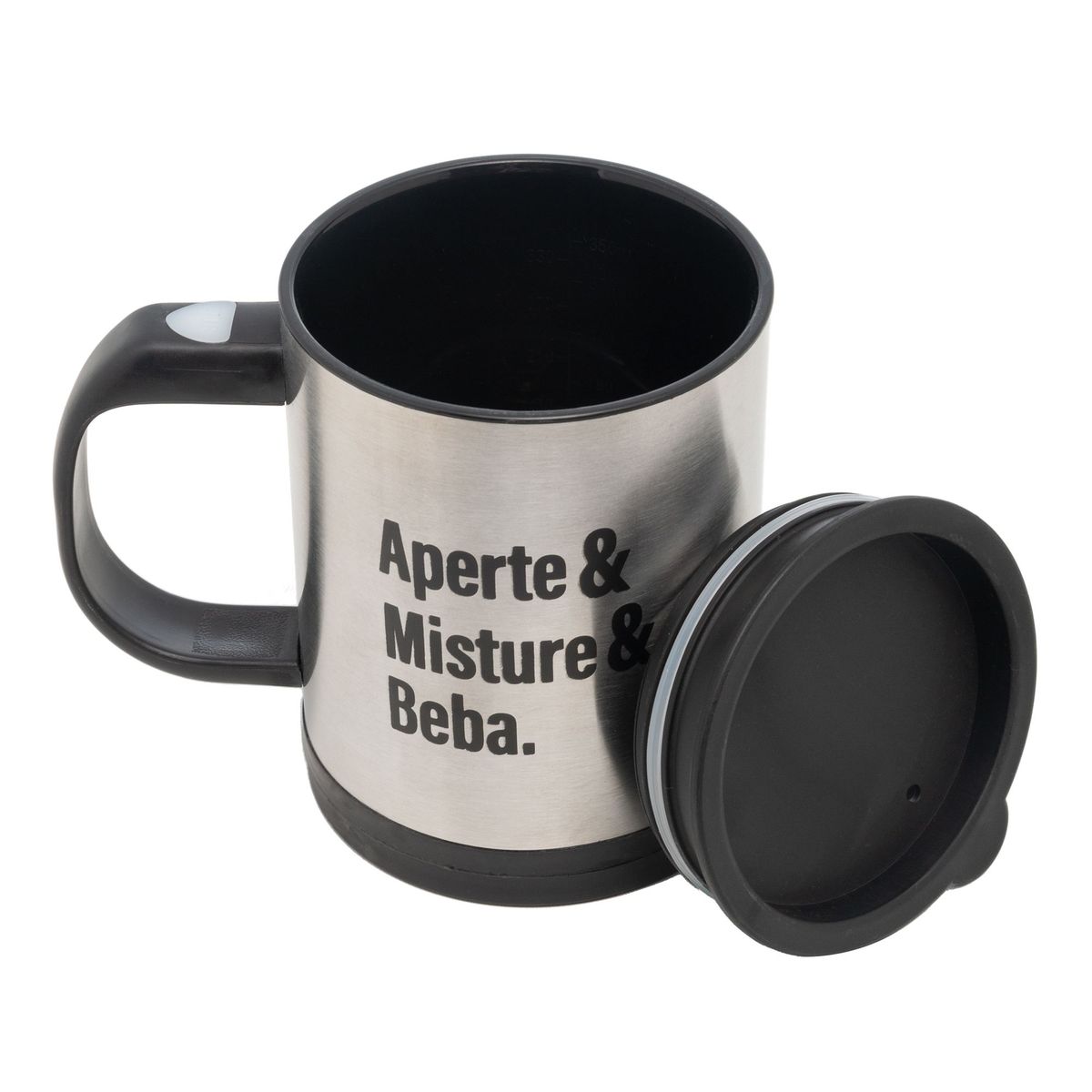 Caneca Mixer de Aço Inox com Tampa 380ml - Lyor, marca Lyor - Foto 2