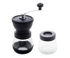 Moedor de Café de Aço Inox Manual com Porta Pó Extra de Vidro Preto 20cm X 10,5cm X 19cm - Lyor