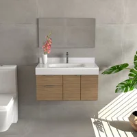 Gabinete Para Banheiro Mireille 80 Noce em MDF Branco 53x46x80cm 3M