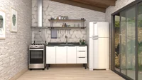 Gabinete Aço Jupiter 144cm Branco Pia 150 Cozimax