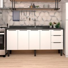 Gabinete para Cozinha em Aço Jupiter 174cm Branco Cozimax