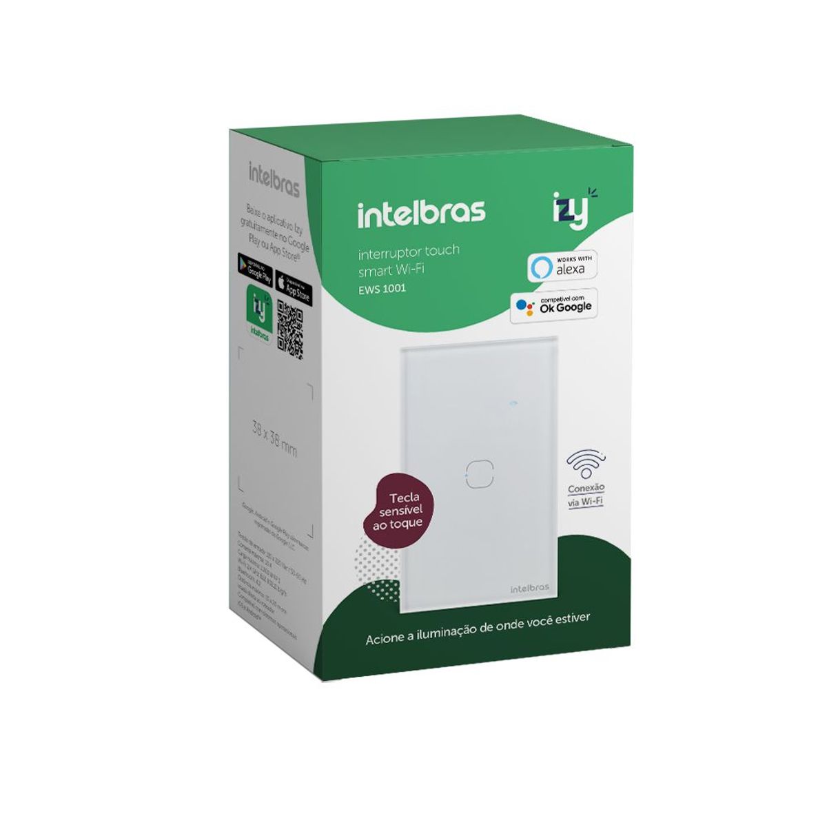 Interruptor Smart Wi-Fi TouCH 3 Ews 1003 Branco, marca  - Foto Principal