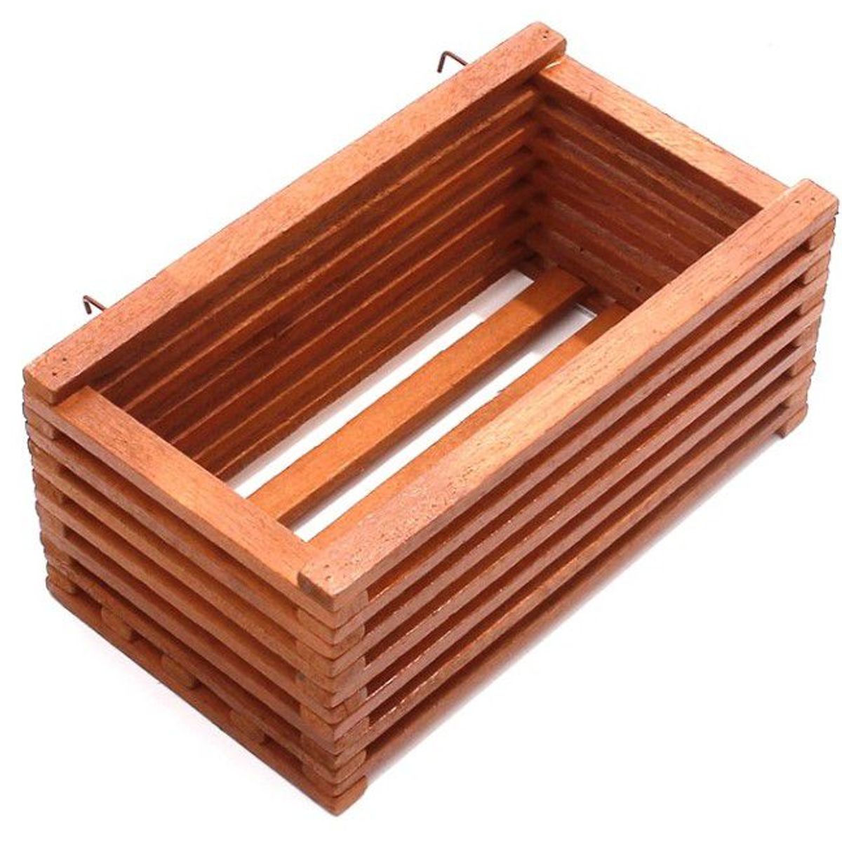 Cachepot em Madeira Eucalipto Violeta Ripado 18x32cm, marca Massol - Foto Principal