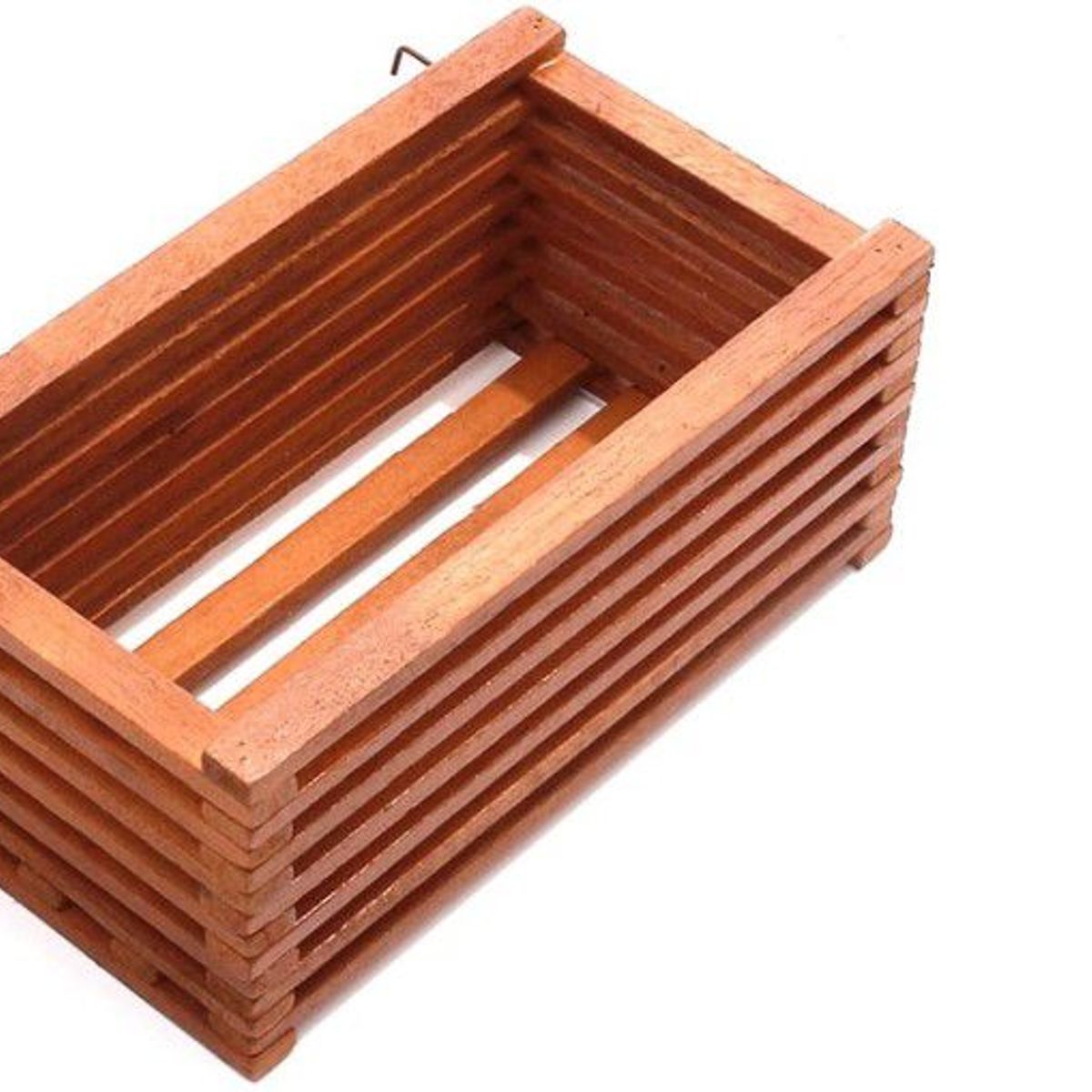 Cachepot em Madeira Eucalipto Violeta Ripado 18x32cm, marca Massol - Foto 2