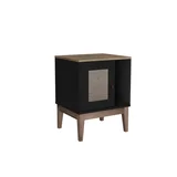 Mesa Lateral Trama 1 Pt, Preto Freijo