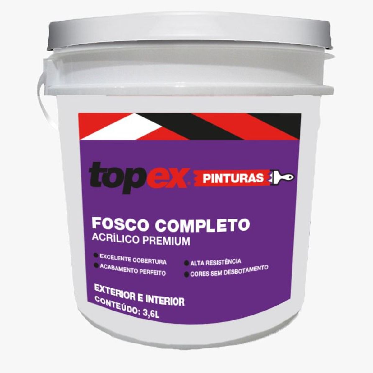 Tinta Acrilica Premium Topex Fosco Completo Branco 3.6L, marca Topex - Foto Principal