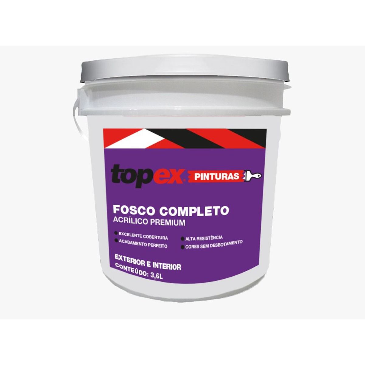 Tinta Acrilica Premium Topex Fosco Completo Branco 3.6L, marca Topex - Foto Principal