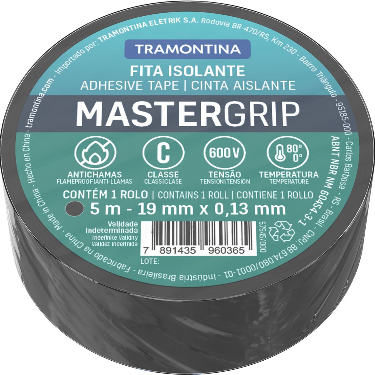 Fita Isolante Preta 20m 0,13x19mm Tramontina, marca Tramontina - Foto 2