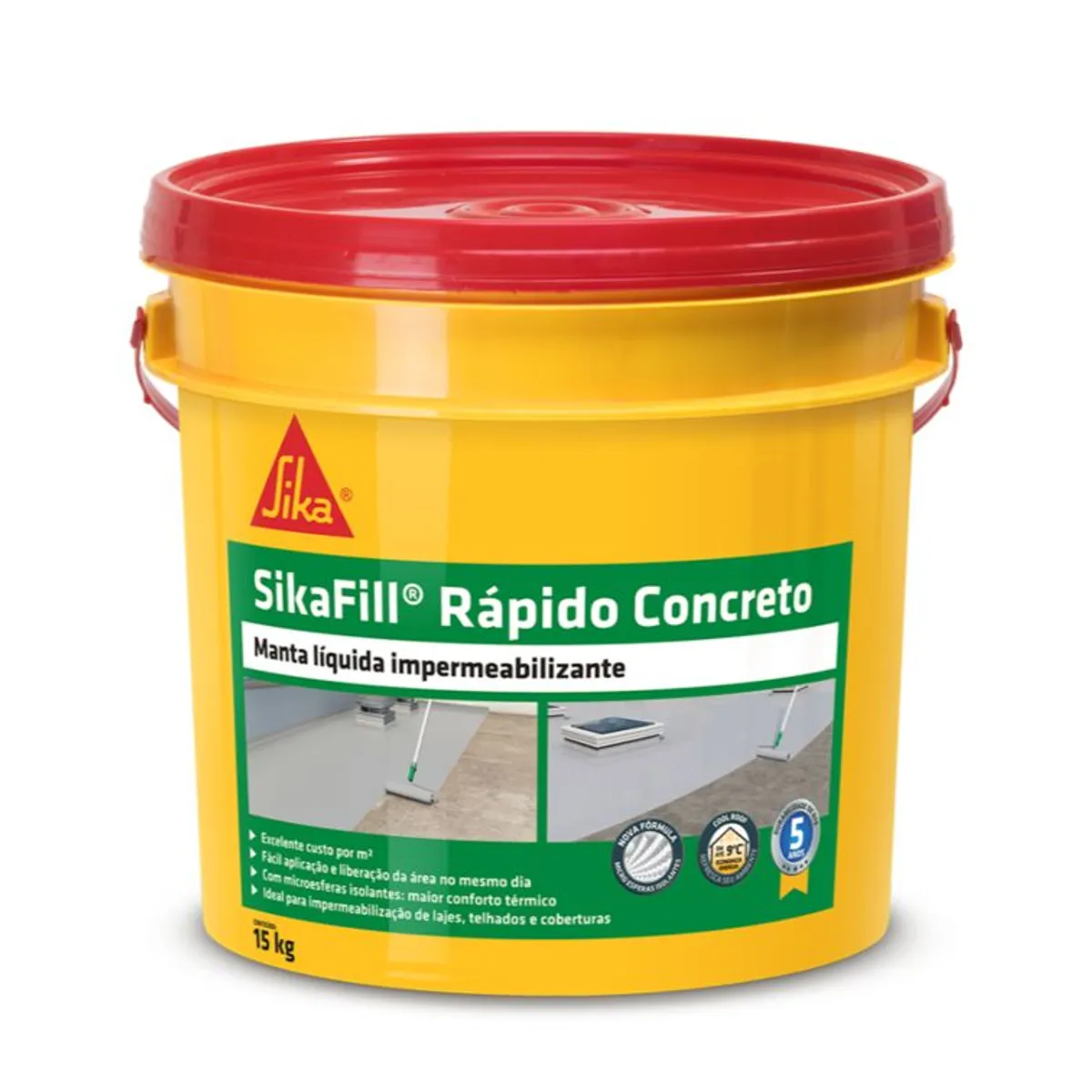 Manta Líquida Impermeabilizante Sikafill Rapido Concreto 15kg Sika, marca Sika - Foto 2