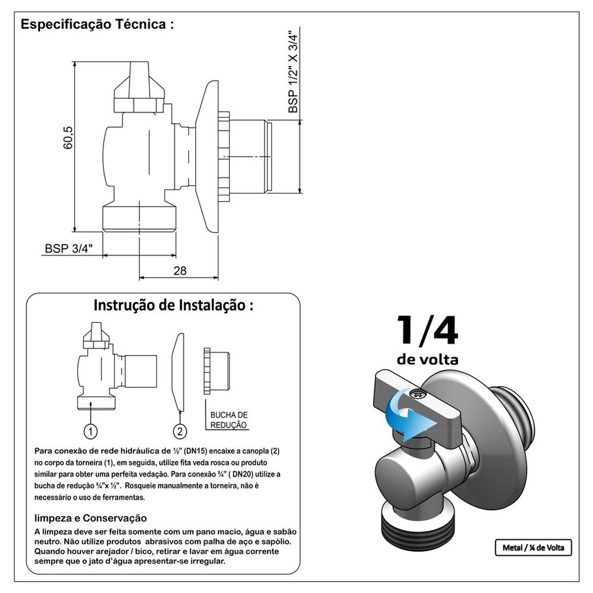Registro Esfera Para Maquina De Lavar, marca Bognar Metais - Foto 2