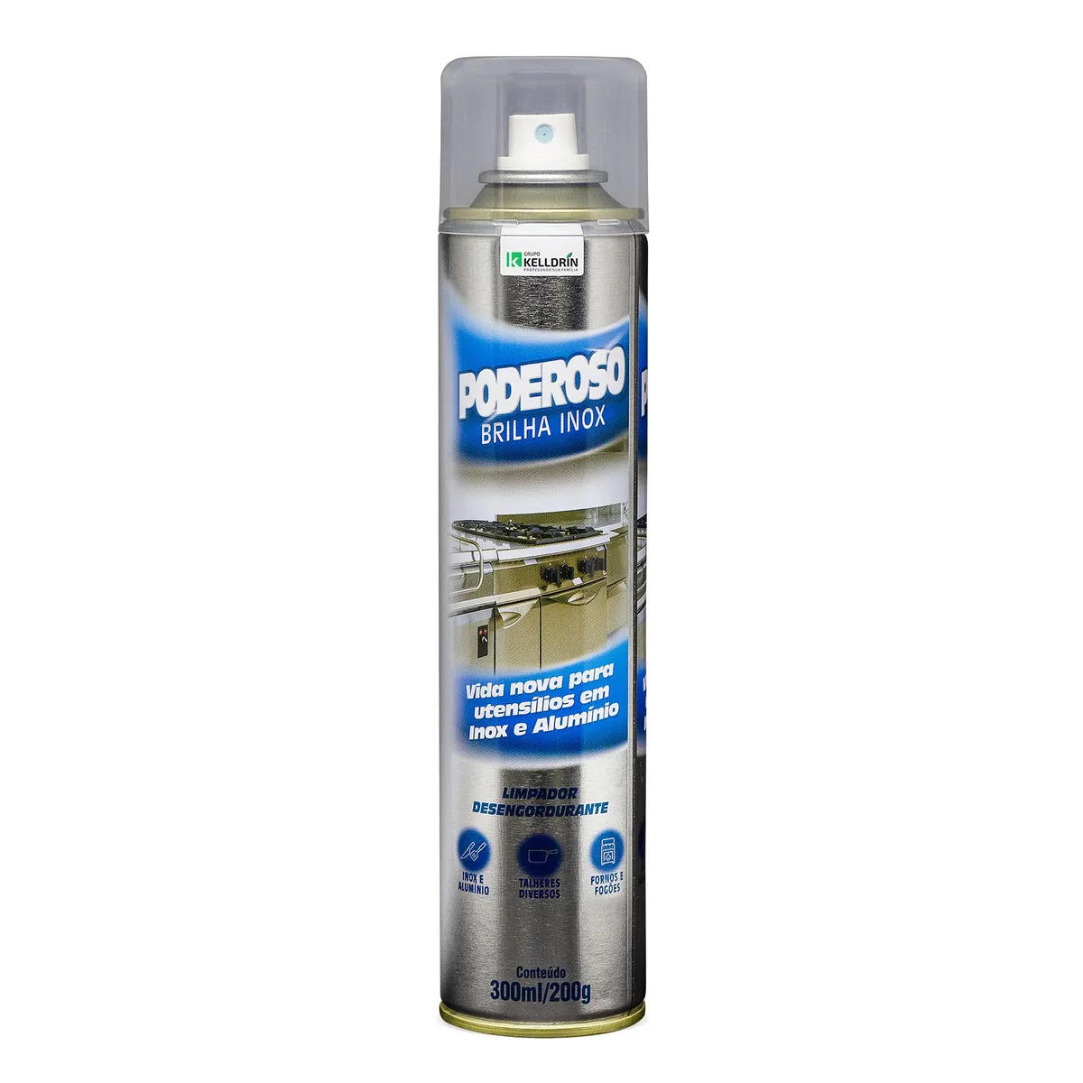Spray Limpador Desengordurante Brilha Inox Poderoso, marca Poderoso - Foto Principal