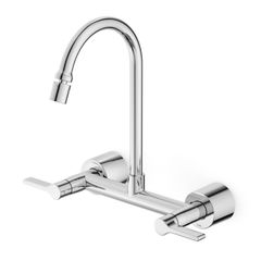 Misturador Para Cozinha De Parede Externo Bicamóvel Com Arejador Articulado Linha Lix Cromado Celite