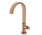 Torneira De Lavatorio Para Mesa Bica Alta Flow Rose Gold Matte Celite