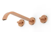 Misturador Lavatorio Parede Embutir Com Valvula Flow Rose Gold  Matte Celite
