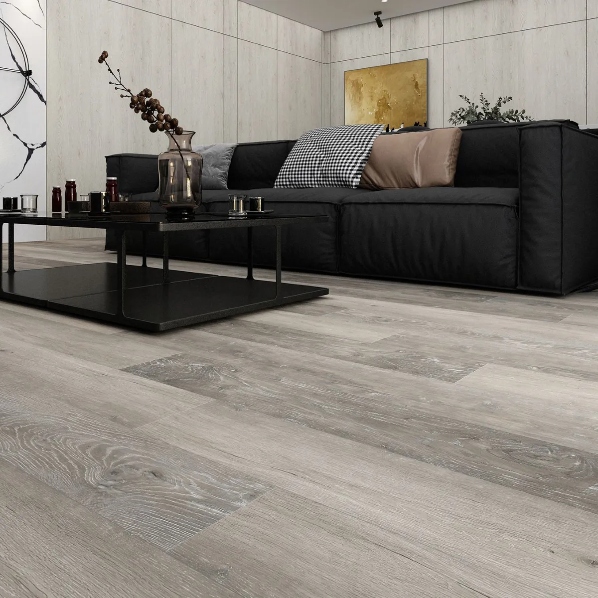 Piso Vinilico Spc Oakton Gray Cinza 4mm 18.2x152.4 Caixa com 2,50m²  Holztek, marca Holztek - Foto 2