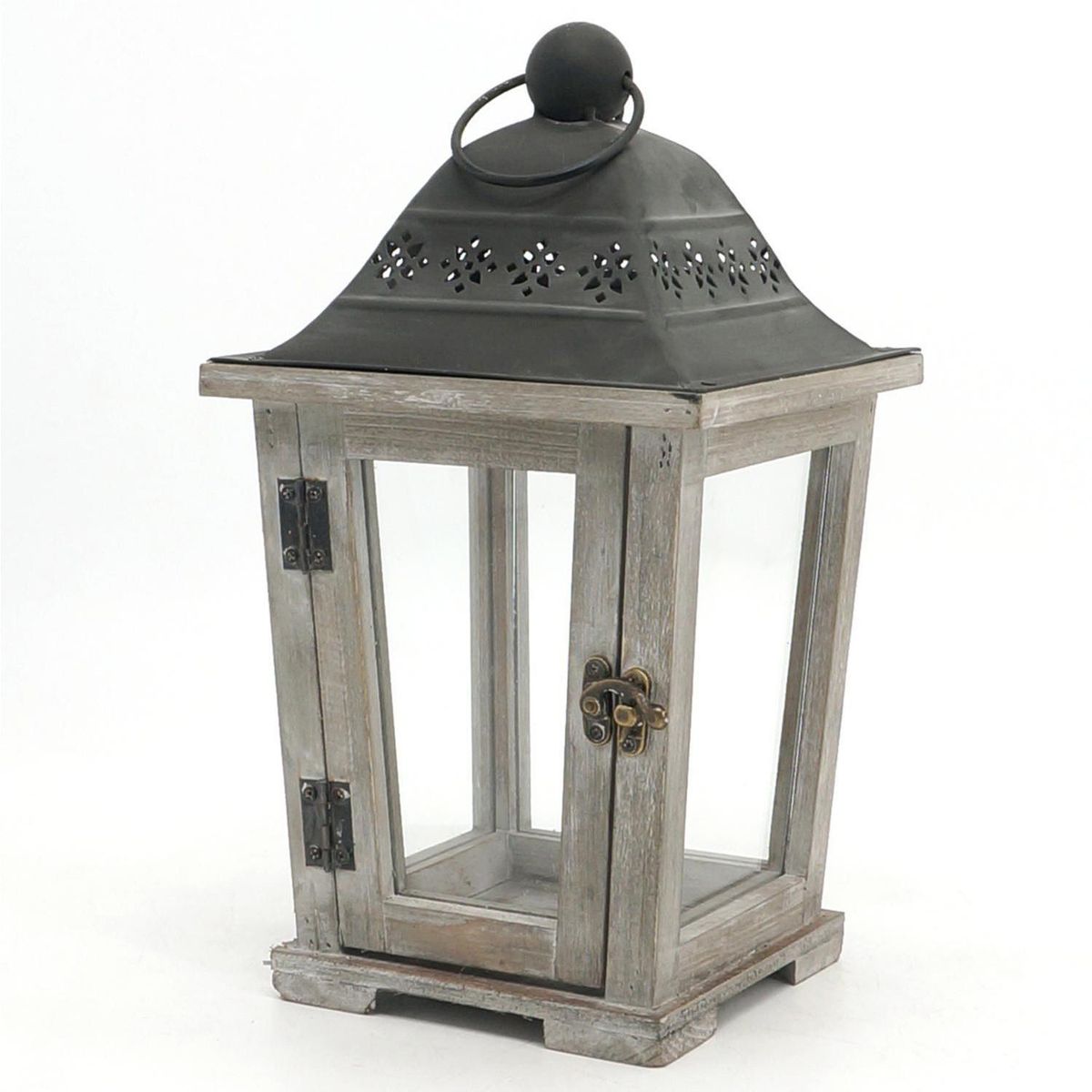 Lanterna Madeira Rustica 32cm, marca Just Home Collection - Foto Principal