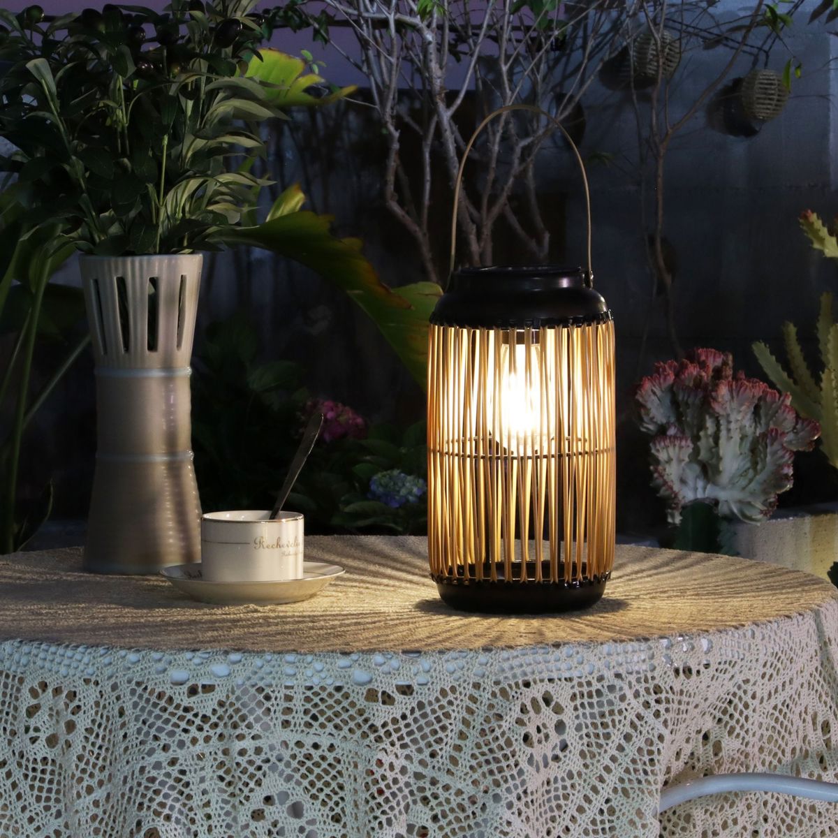 Sb Lanterna Solar 24 Cm Bei Cobre, marca Just Home Collection - Foto 2