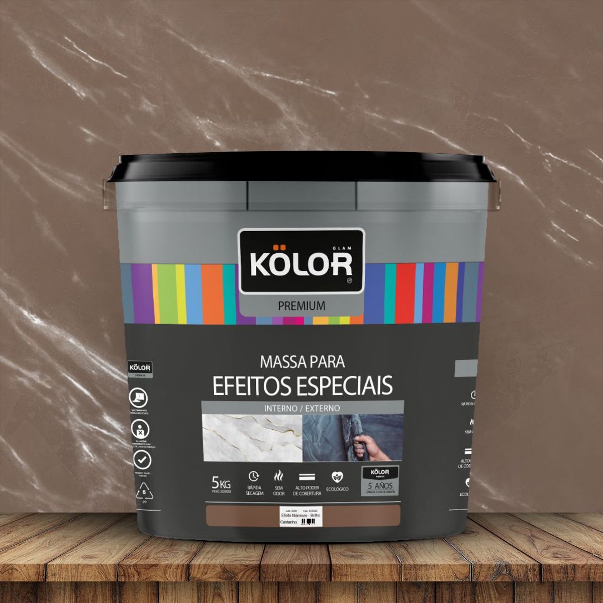 Kolor Efeito Marmore 5kg Castanho, marca Kolor - Foto Principal