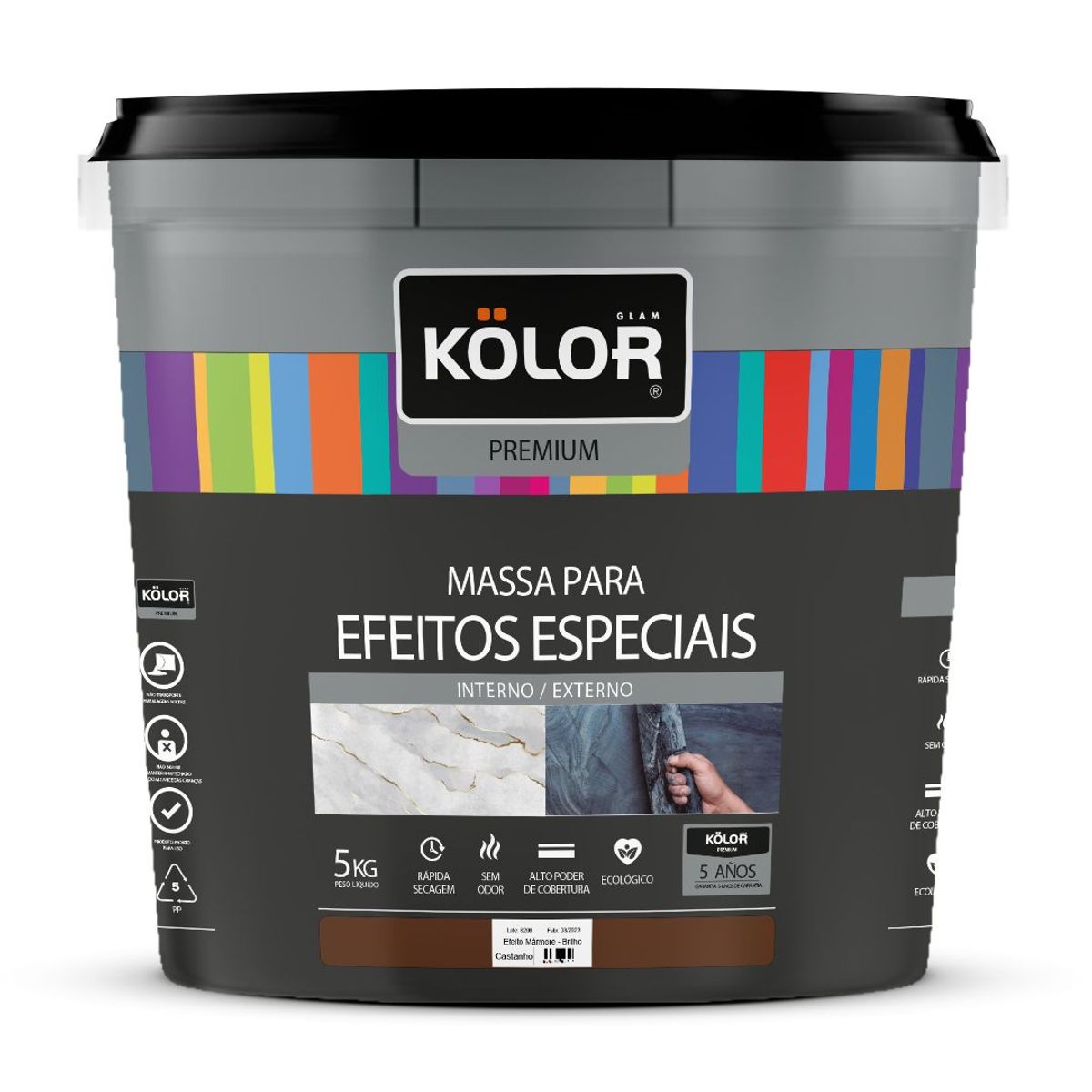 Kolor Efeito Marmore 5kg Castanho, marca Kolor - Foto 2