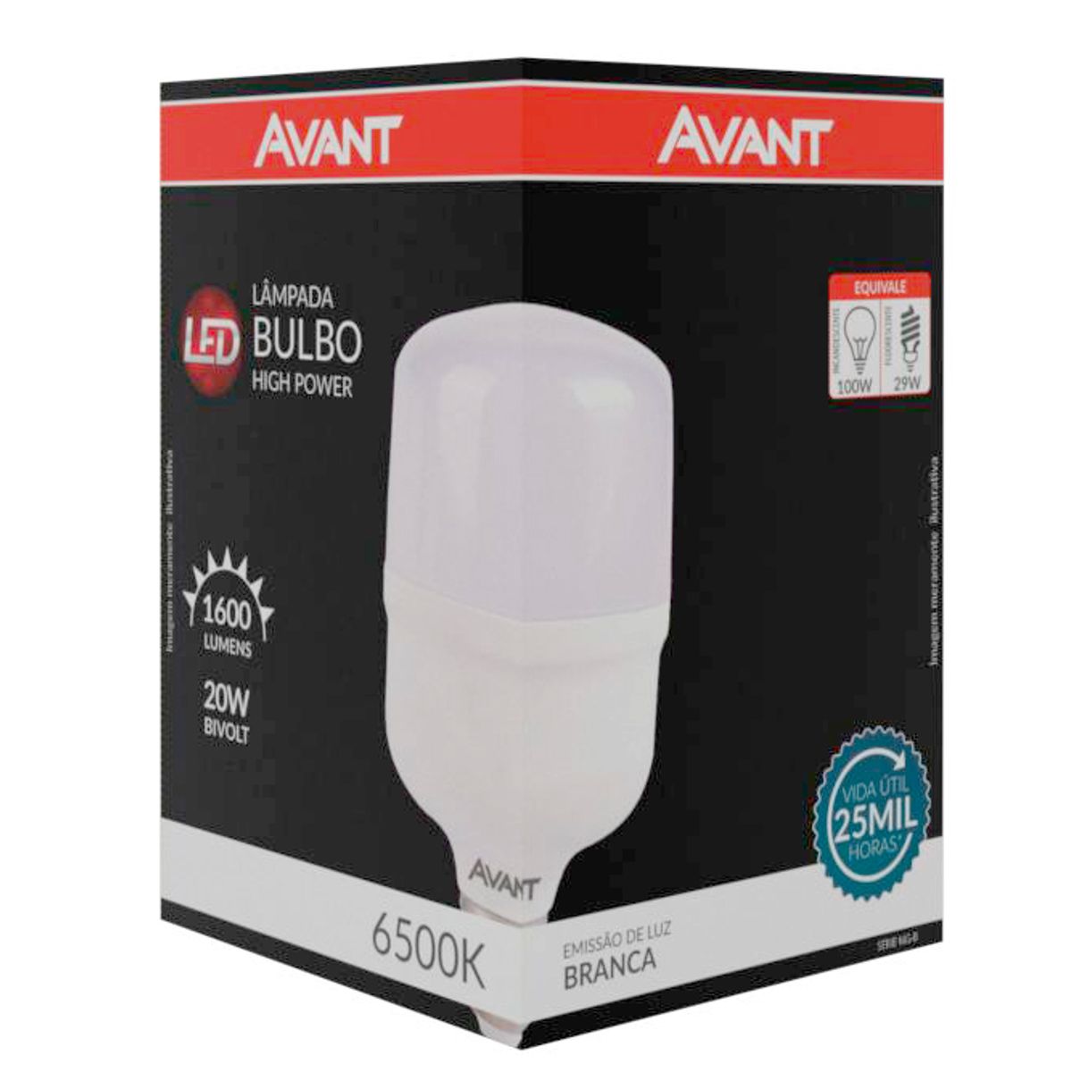 Lâmpada Led Bulbo Hp IN E27 BR6500K 20W Avant, marca Avant - Foto Principal