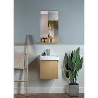 Kit Gabinete de Banheiro com Espelho e Cuba Rio Bege Sensi Dacqua