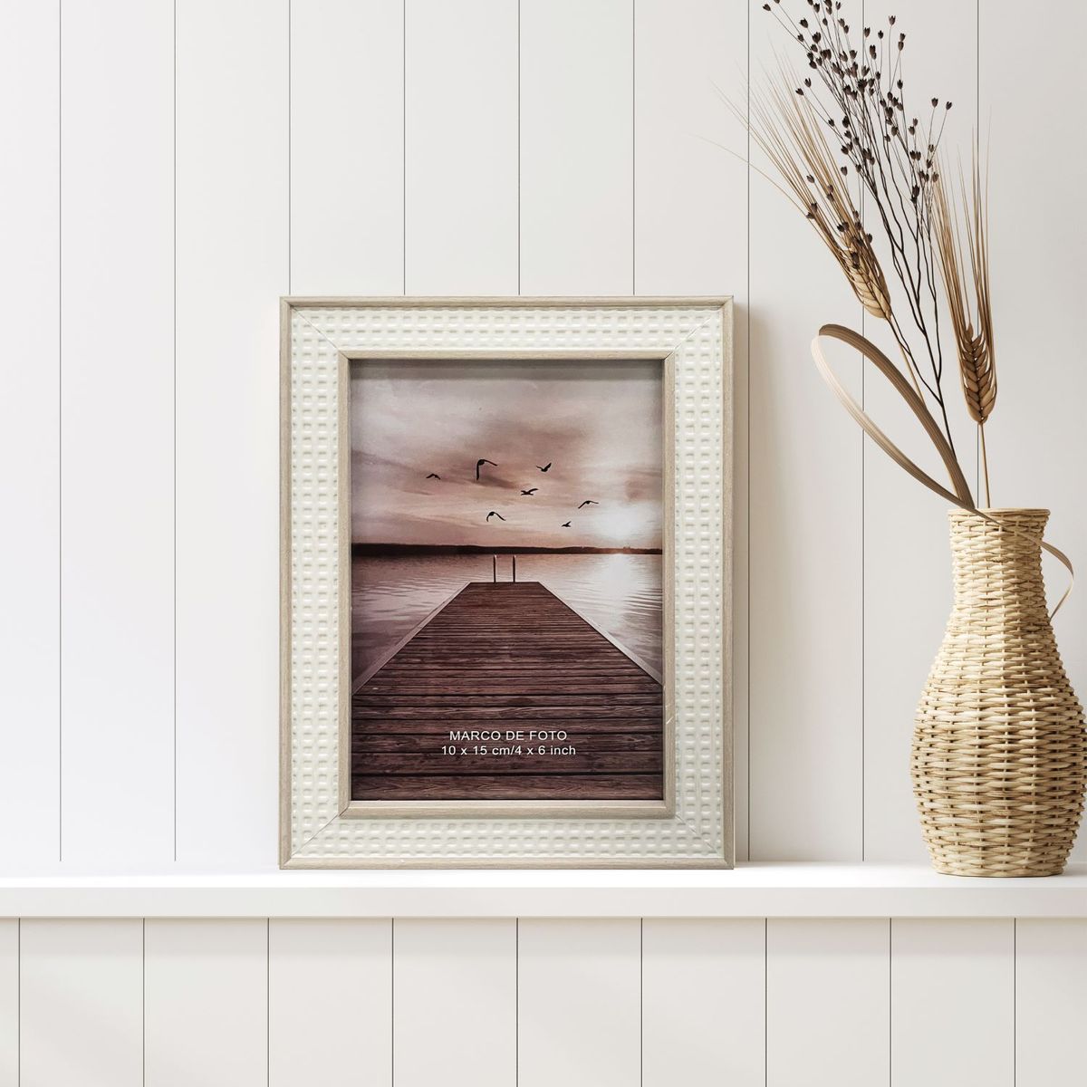 Porta Retrato Ally 10X15 Branco Just Home Collection, marca Just Home Collection - Foto 2