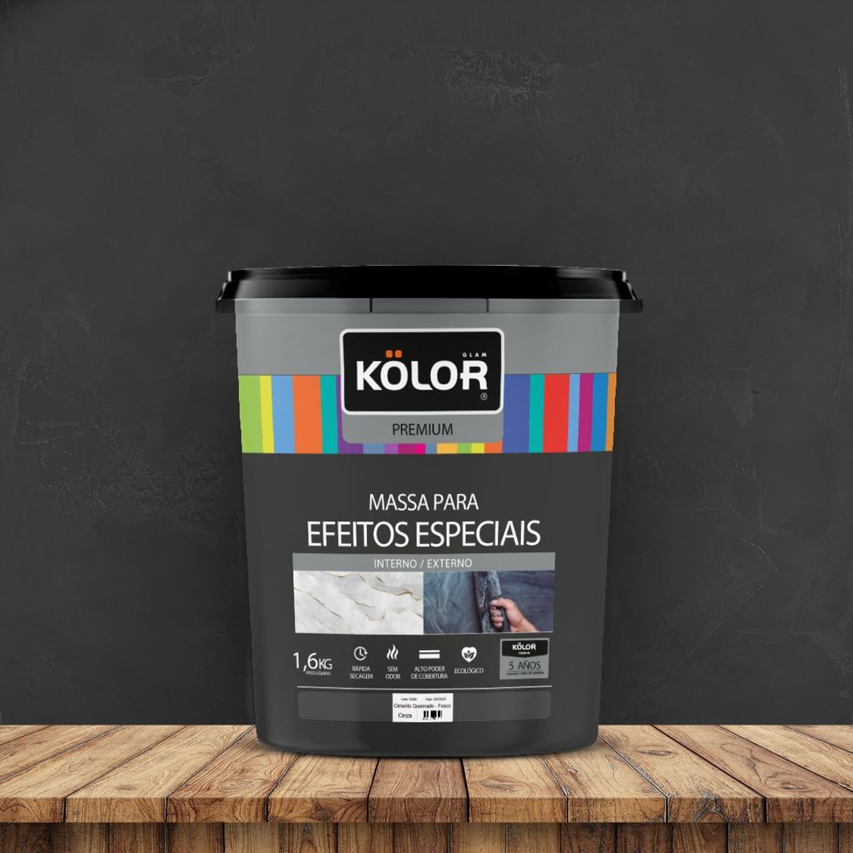 Kolor Cimento Queimado 1,6 Kg Cinza, marca Kolor - Foto Principal