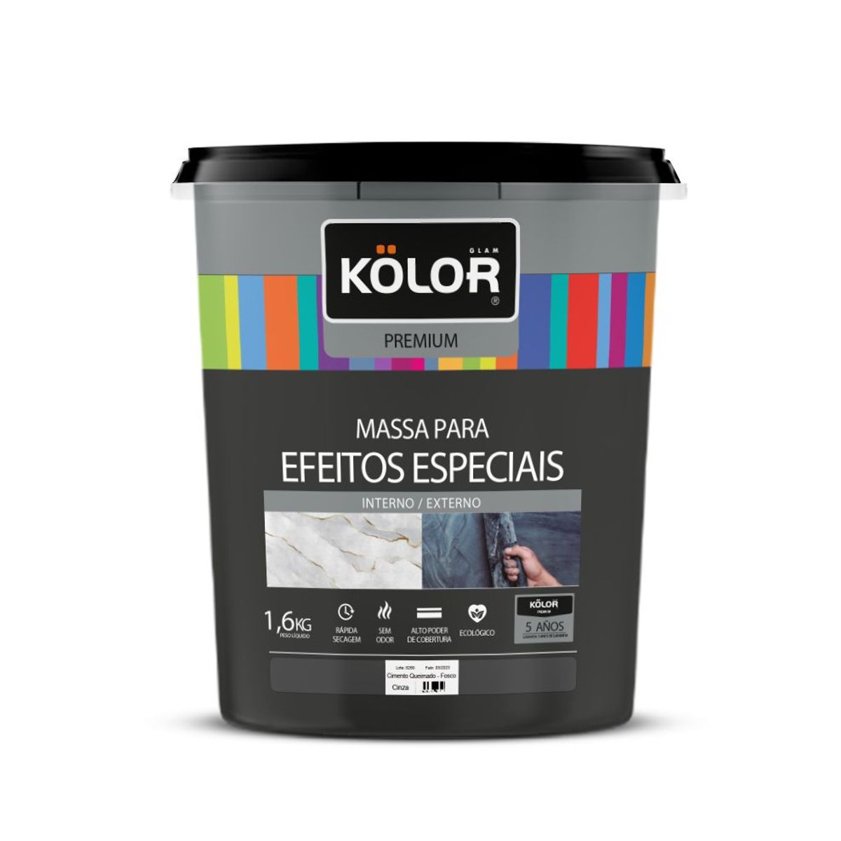 Kolor Cimento Queimado 1,6 Kg Cinza, marca Kolor - Foto 2