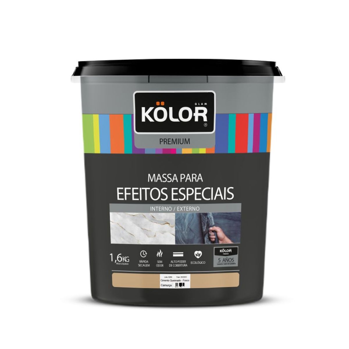 Kolor Cimento Queimado 1,6 Kg Camurça, marca Kolor - Foto 2
