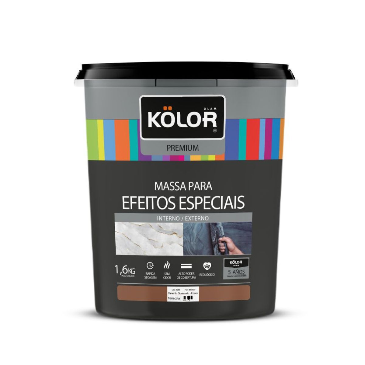 Kolor Cimento Queimado 1,6 Kg Terracota, marca Kolor - Foto 2