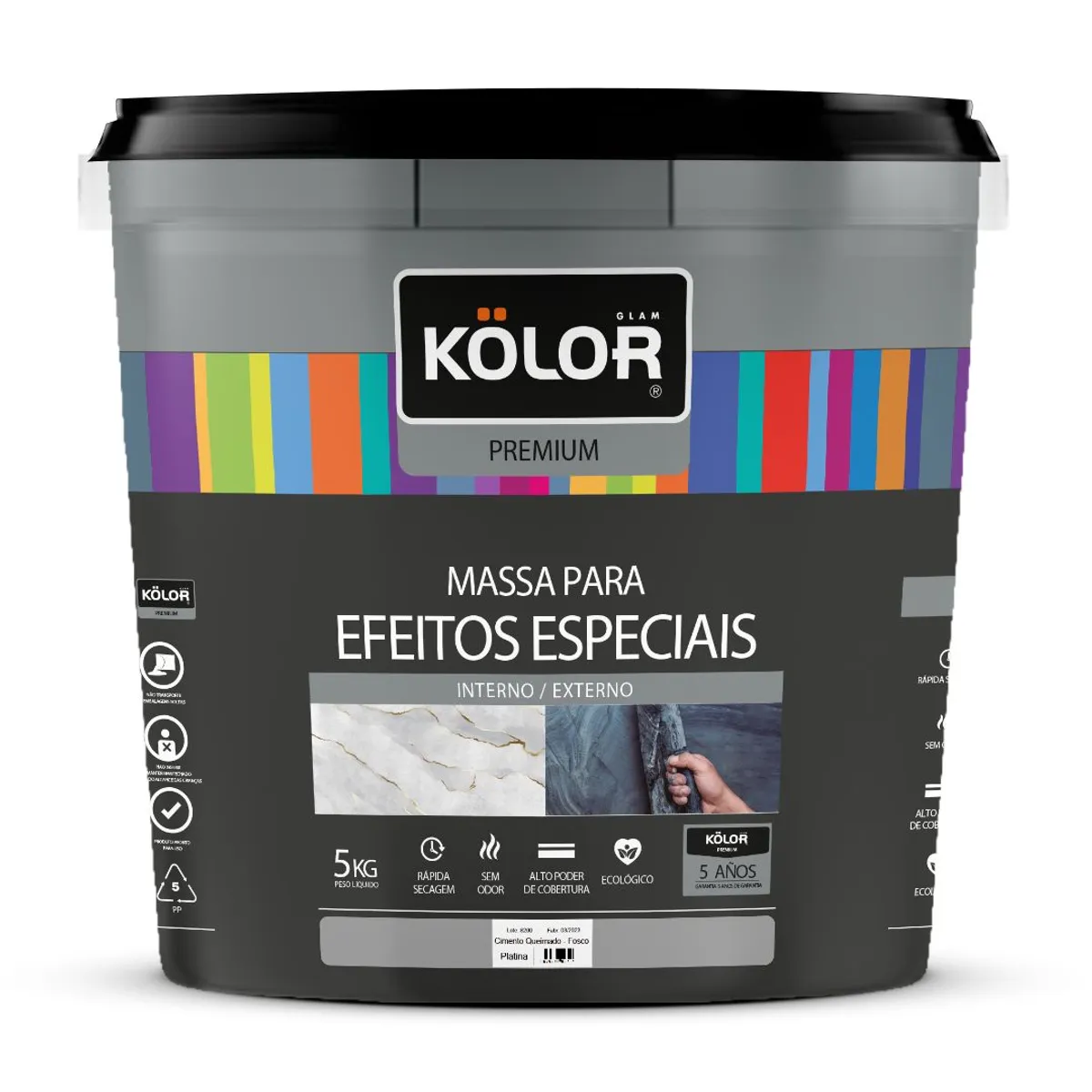 Kolor Cimento Queimado 5,0 Kg Platina, marca Kolor - Foto 2