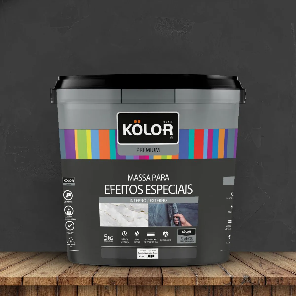 Kolor Cimento Queimado 5,0 Kg Cinza, marca Kolor - Foto Principal