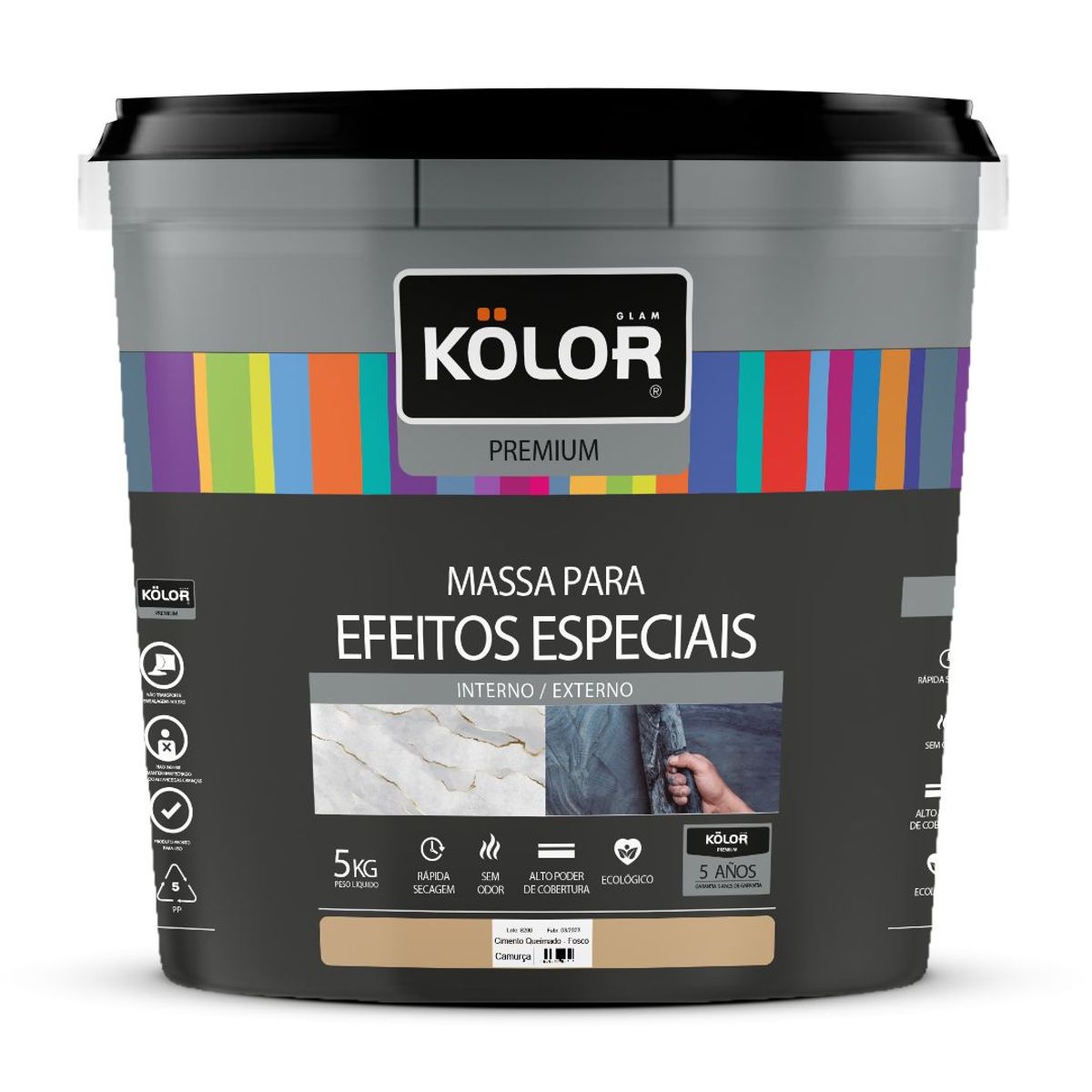 KOLOR CIMENTO QUEIMADO 5.0 KG CAMURÇA, marca Kolor - Foto 2