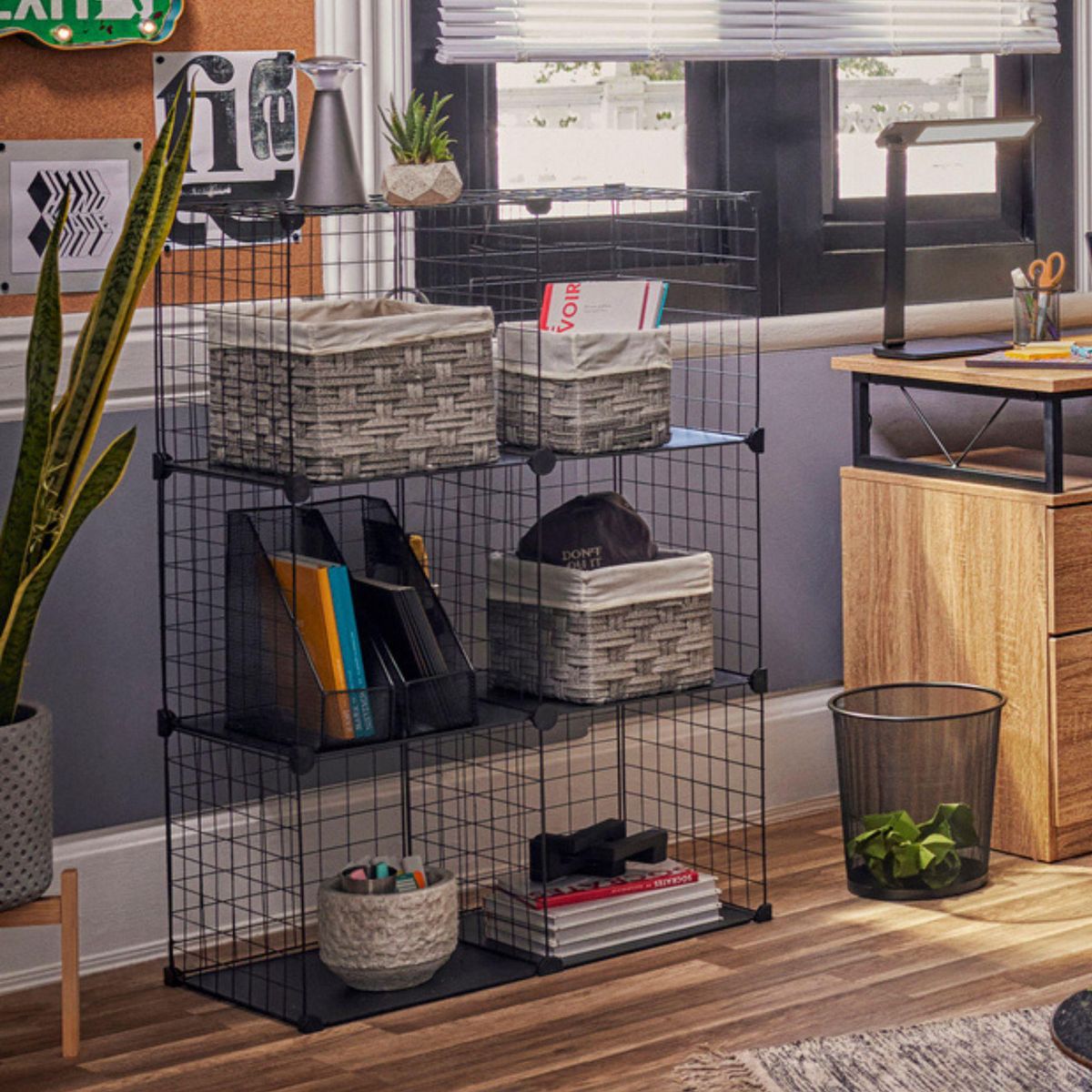 Estante de Metal 6 Cubos Preto 107x71x36cm Just Home Collection, marca Just Home Collection - Foto 2