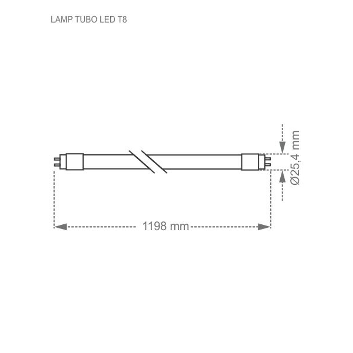 Lâmpada Tudo Led T8 120cm 20,5w 3000k, marca Taschibra - Foto 2