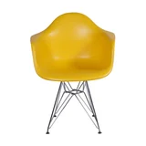 Cadeira 1121 PP B Cromado Amarelo OR Desing